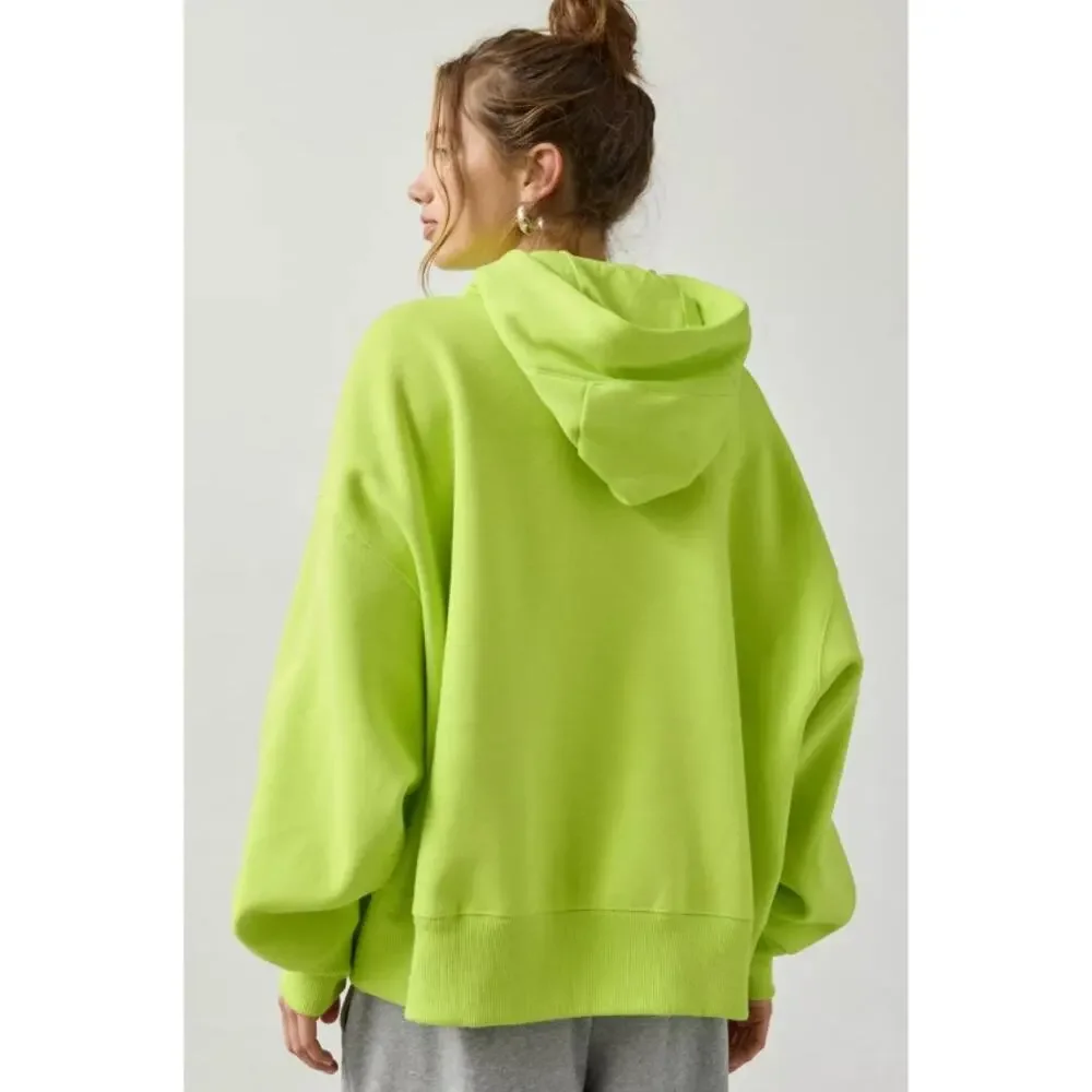 Nike Phoenix Fleece Over-Oversized Hoodie Sweatshirt Cyber Neon Green  Wmn Small